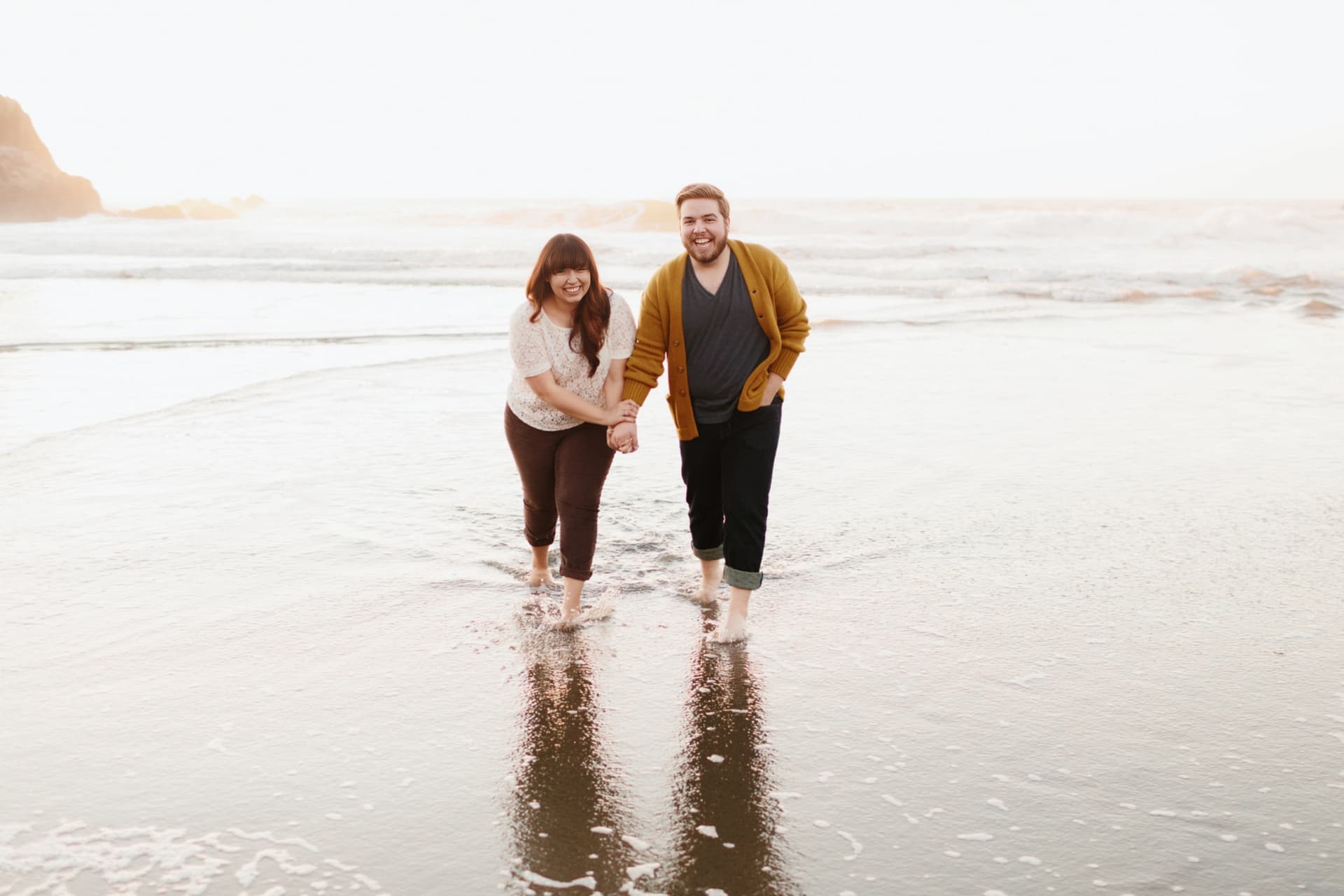 Smiling couple in the beach